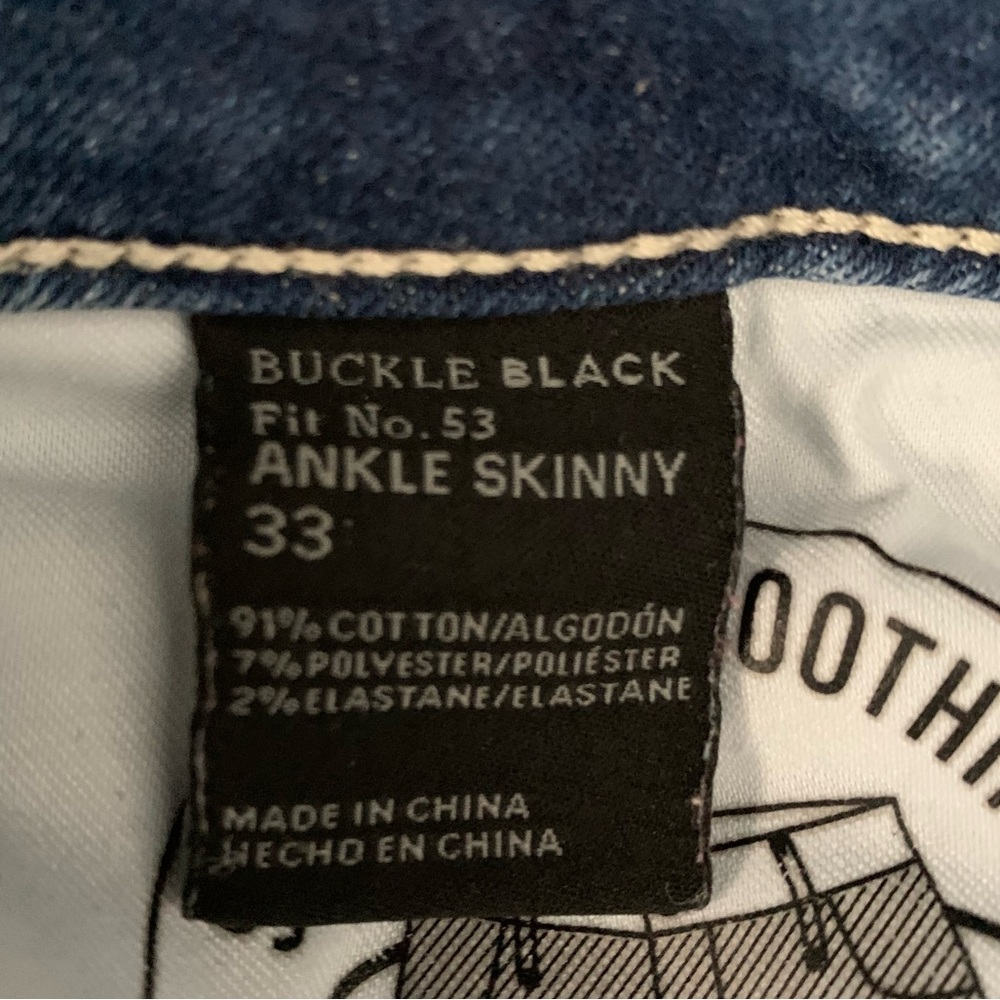 Buckle Black Ankle Skinny Jeans - Picture 4 of 6